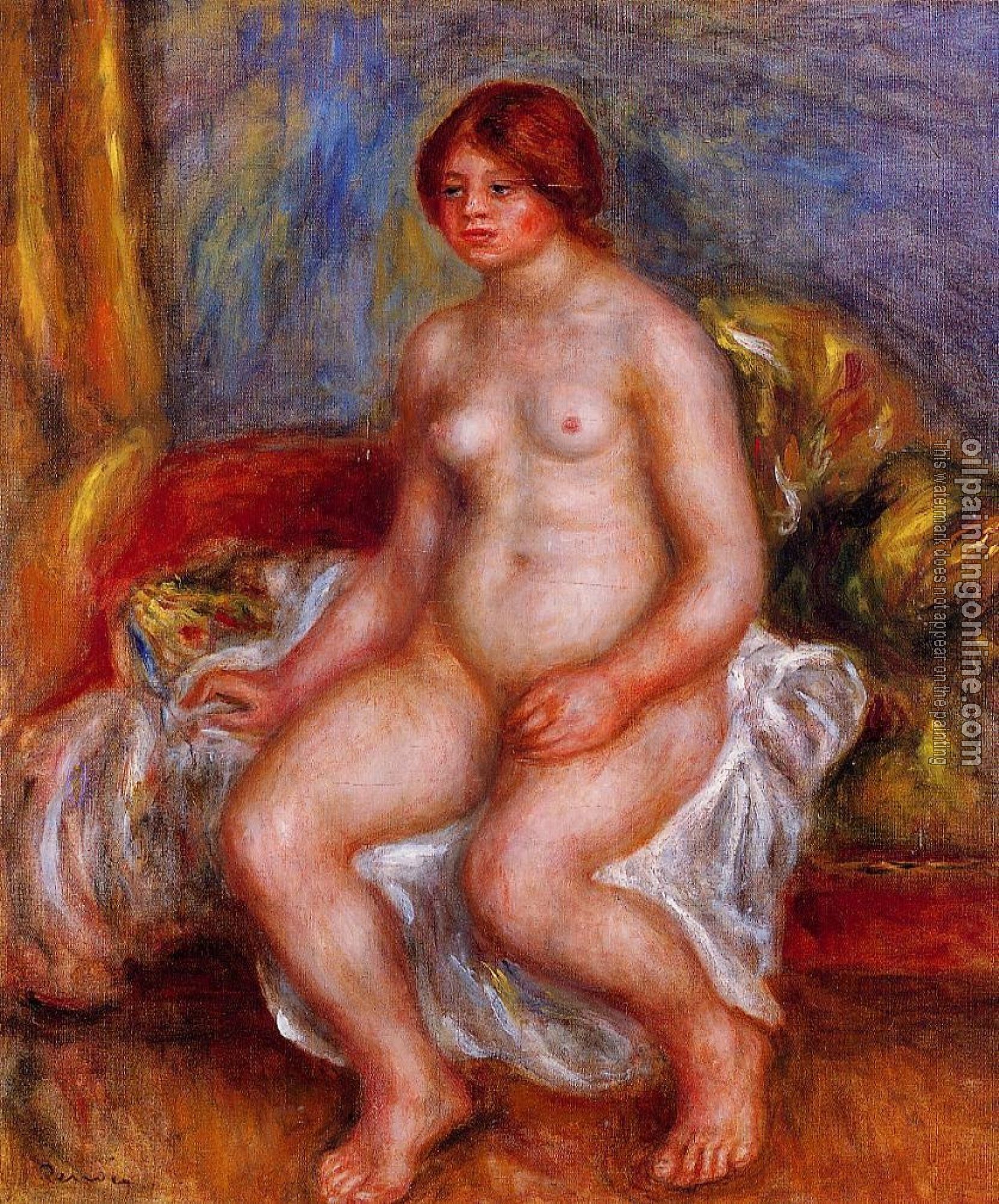 Renoir, Pierre Auguste - Nude Woman on Green Cushions